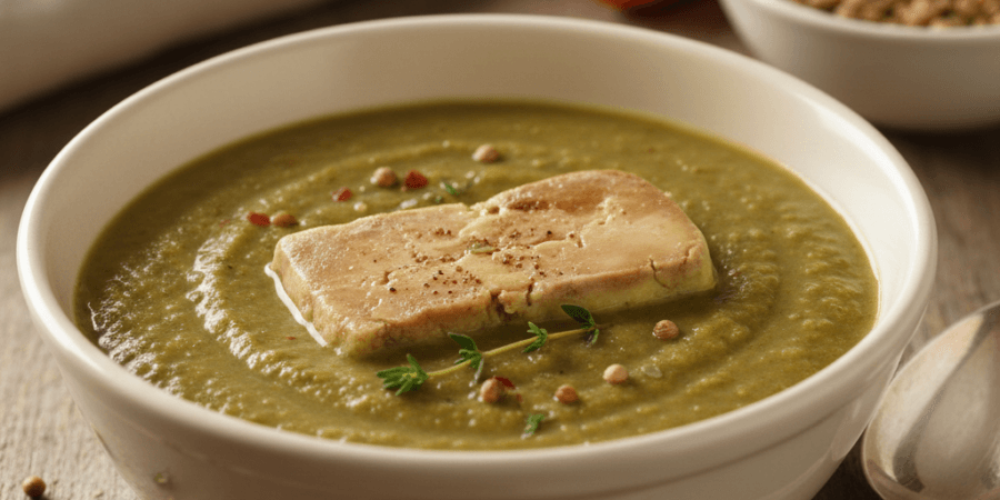 Velouté de lentilles au foie gras