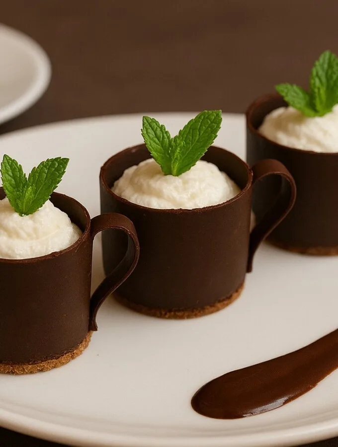 Tasse en chocolat, mousse légère coco