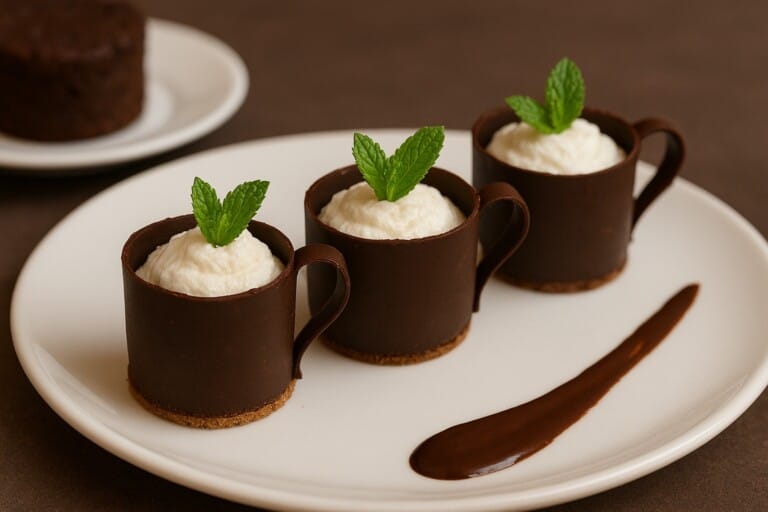 Tasse en chocolat, mousse légÚre coco Tasse en chocolat, mousse légÚre coco