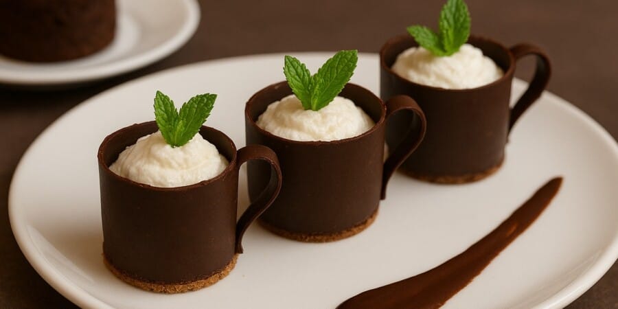 Tasse en chocolat, mousse légère coco