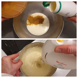 Velouté de Panais, mousse de curry et chorizo – Instruction 6 Velouté de Panais, mousse de curry et chorizo - Instruction 6