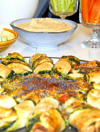 Tarte soleil saumon-épinards