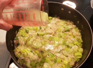 Risotto poireau, brebis, olives - Instruction 5
