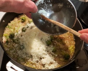Risotto poireau, brebis, olives - Instruction 10