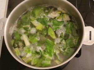 Fondue de blettes aux lardons - Instruction 1