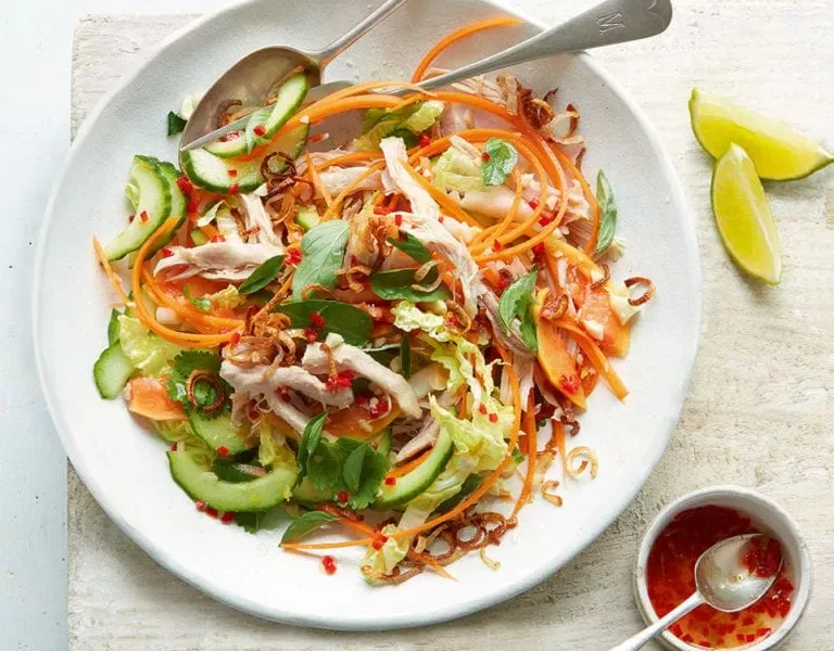 Salade Vietnamienne Poulet Crevettes Pamplemousse
