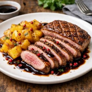 Magrets de canard à l&rsquo;ananas caramélisé