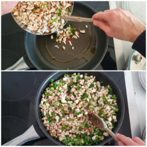 Croquettes aux oignon nouveaux, champignons et tofu - Instruction 2