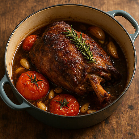 Gigot d’agneau de 7 heures à l’ail et au romarin