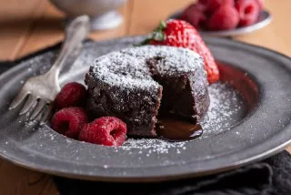 Gâteau au chocolat et aux framboises