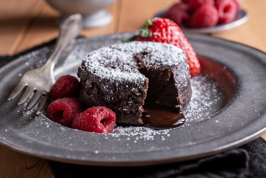 Gâteau au chocolat et aux framboises