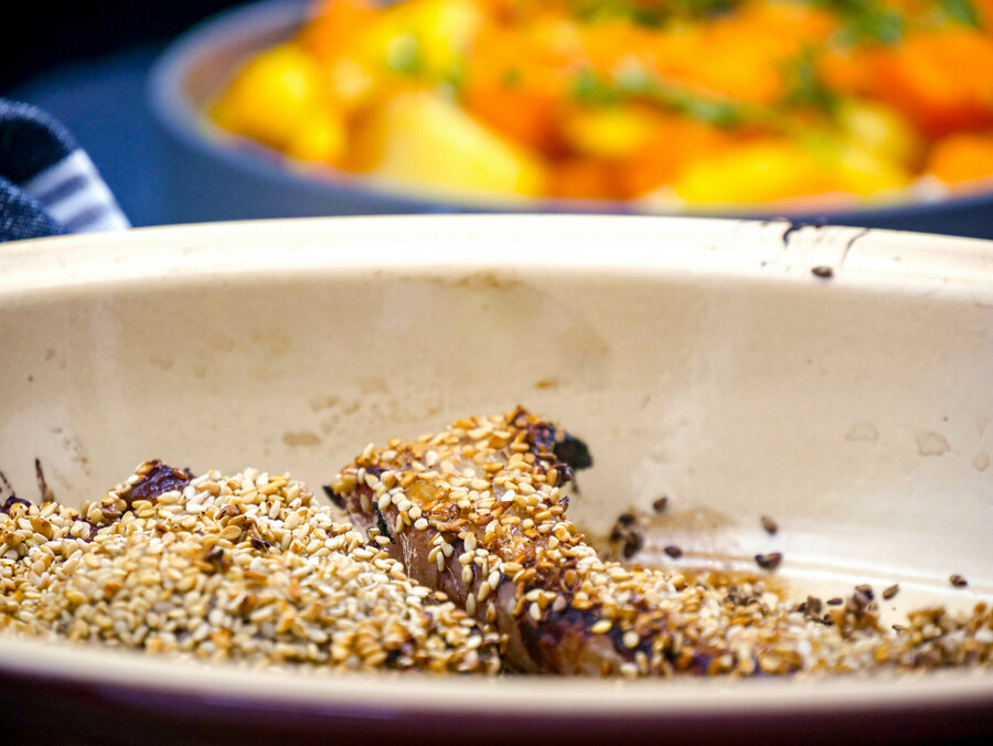 Côtelettes d’agneau au sésame