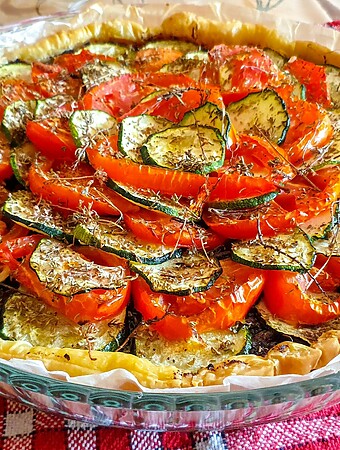 Tarte bayadère aux légumes d’été