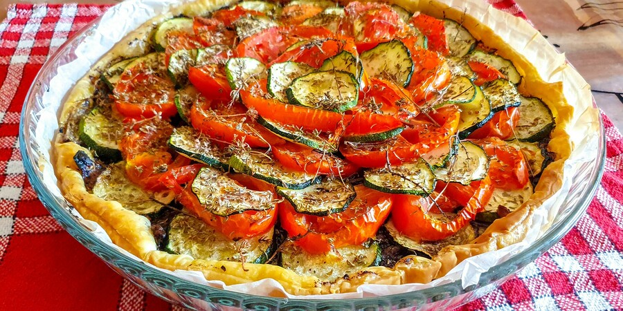 Tarte bayadère aux légumes d’été