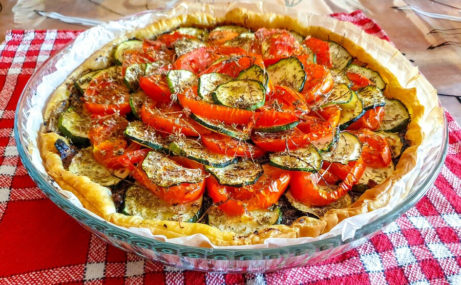 Tarte bayadère aux légumes d’été