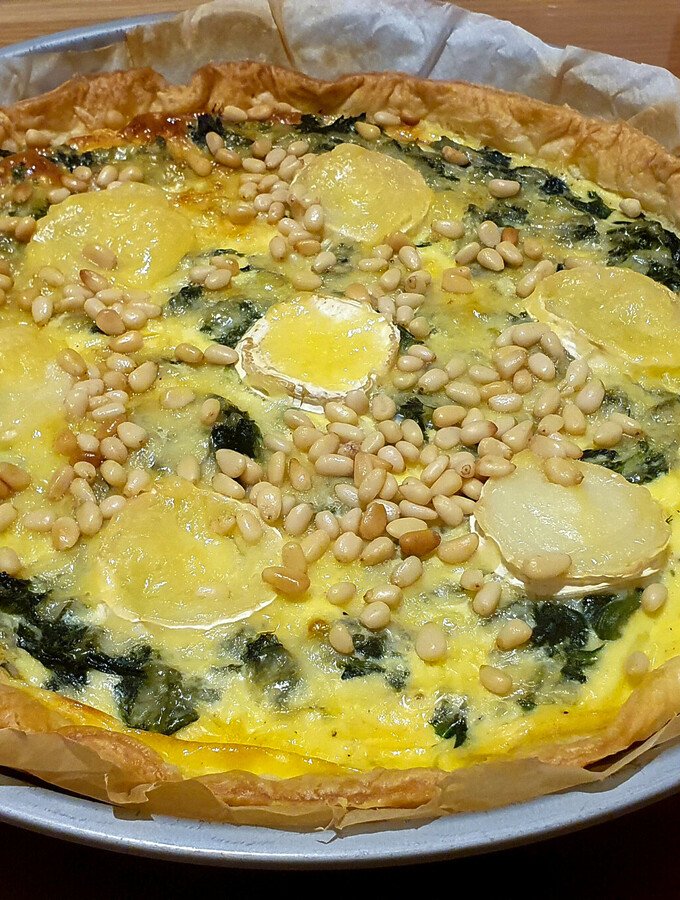 Tarte feuilletée chèvre épinards