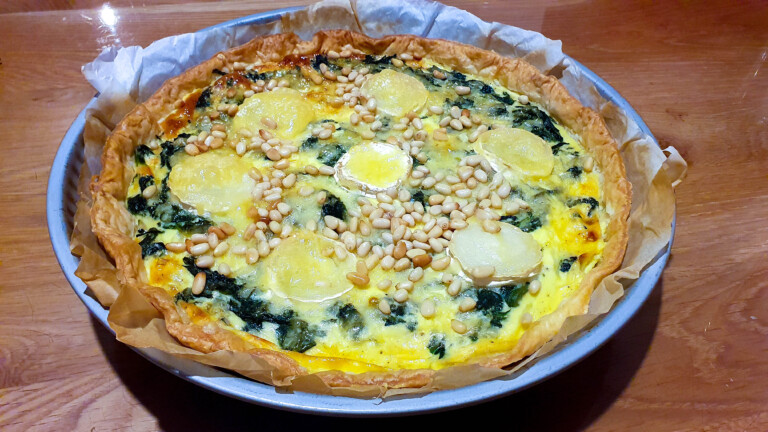 Tarte feuilletée chèvre épinards