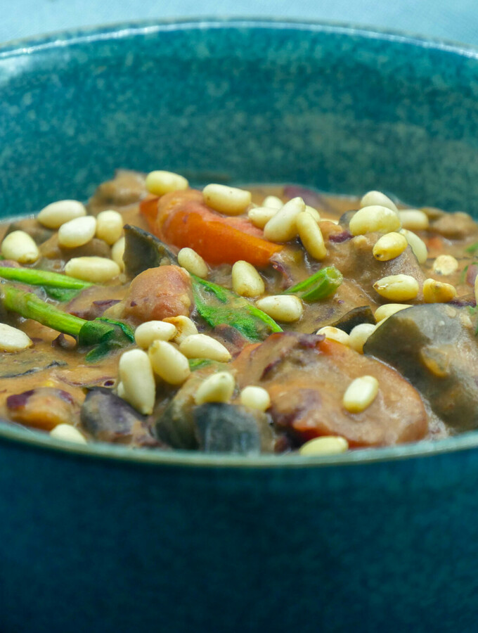 Haricots rouges à la crème d’aubergine