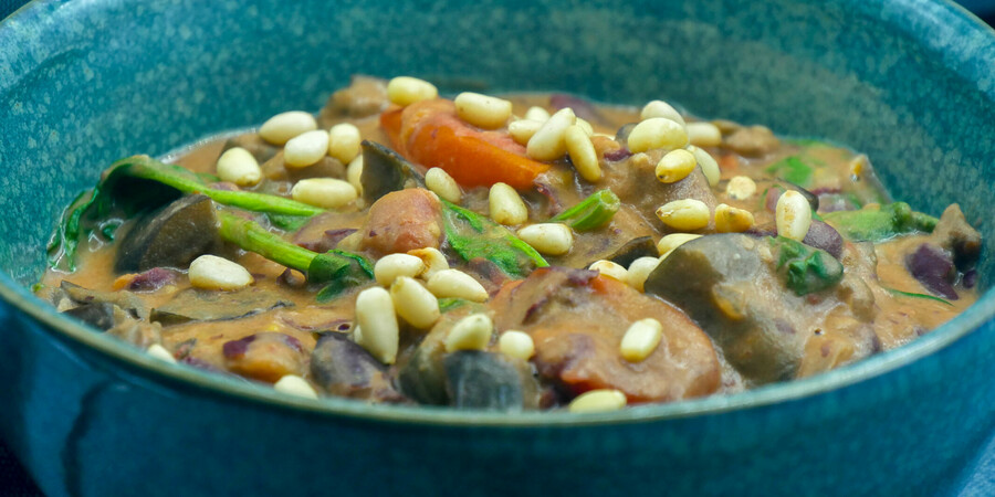 Haricots rouges à la crème d’aubergine