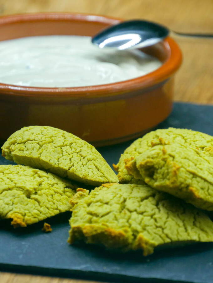 Croquettes de pois-cassés, sauce crémeuse