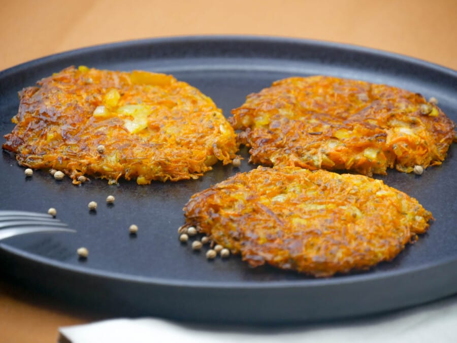 Galettes végétales aux carottes et cumin