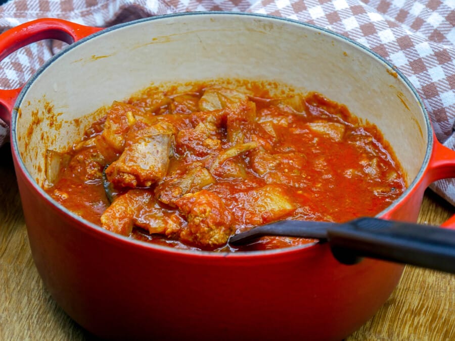 Ragoût de côtes de blettes, saucisse de Toulouse