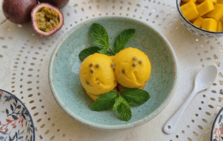 Sorbet Orange, Mangue et Fruit de la Passion