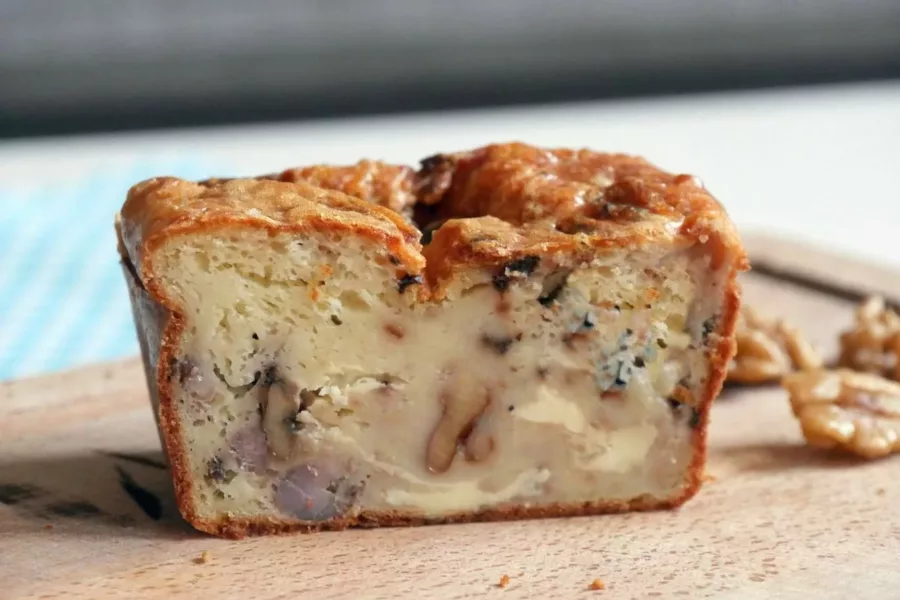 Cake au Bleu d’Auvergne, Lardons et Noix