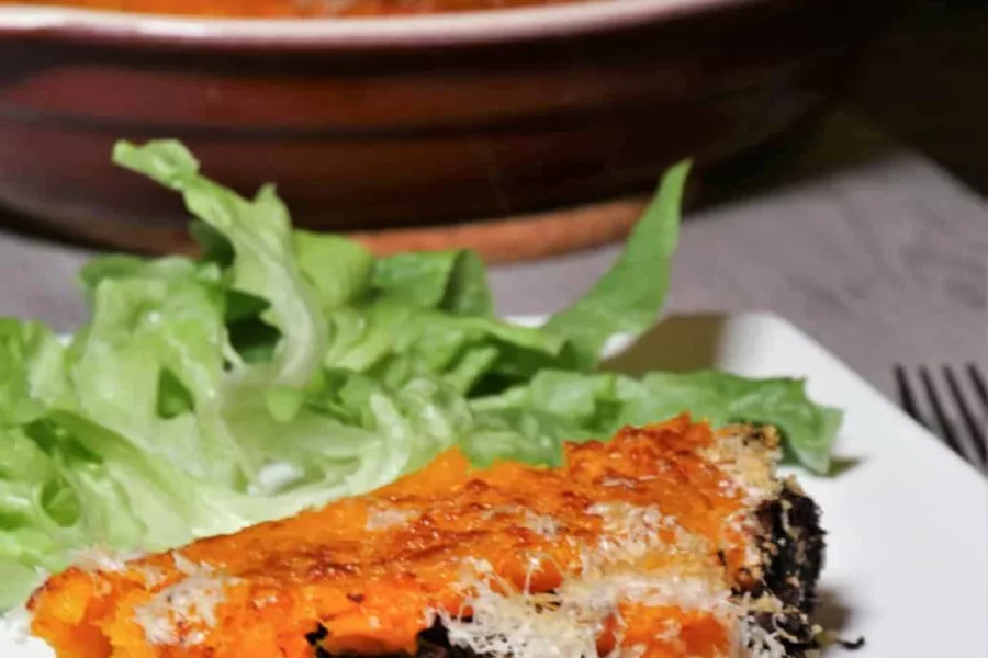 Parmentier de courge butternut au boudin noir