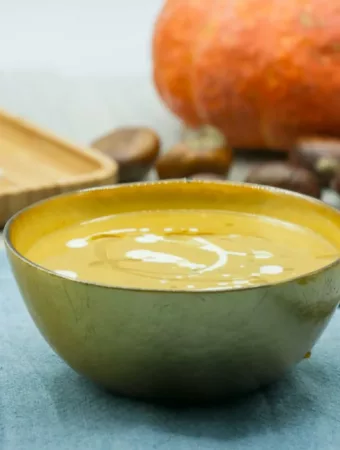 Velouté potimarron châtaigne gorgonzola