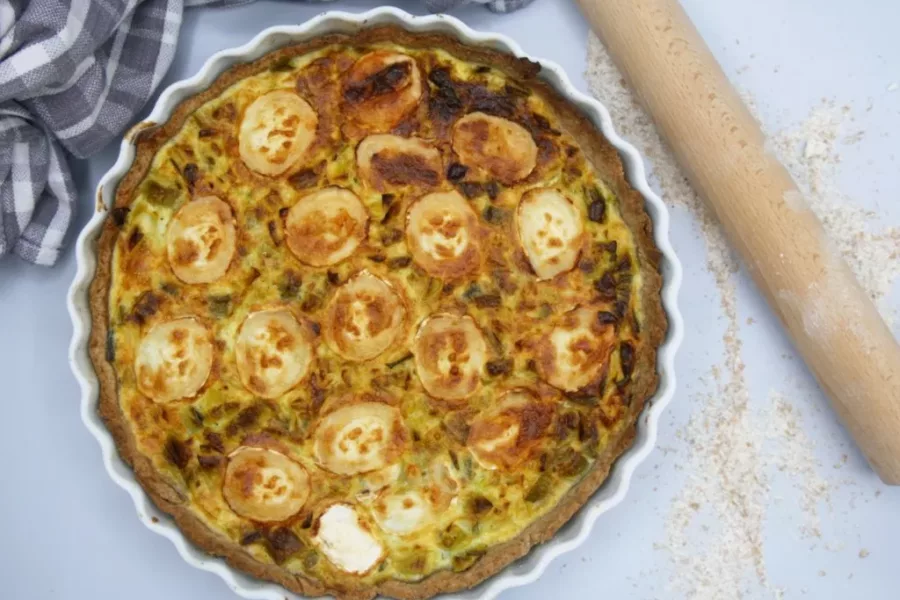 Tarte au chèvre et aux poireaux